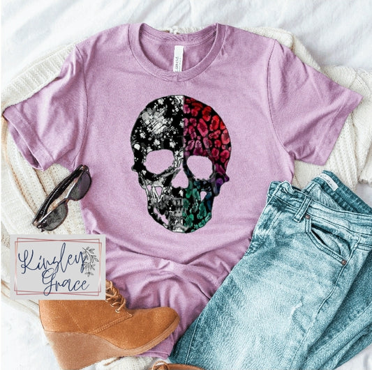 Floral/ Leopard Skull